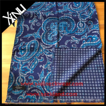 Paisley geométrica reversible bufanda impresa para hombres en azul verde hecho a mano bufanda